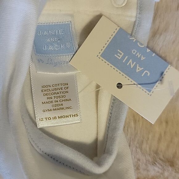 JANIE AND JACK WHITE POLAR BEAR LONG-SLEEVE ONESIE, SIZE 12-18 MONTHS, NEW! - Picture 7 of 10
